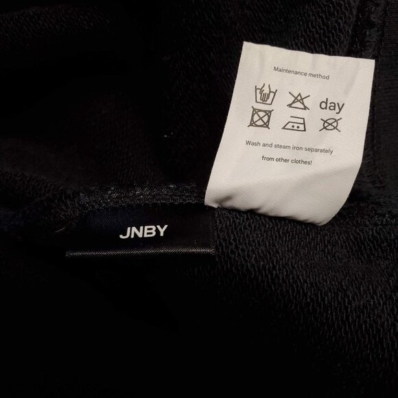 Black Distressed Green Gold Cutout Inset Ribbing Sweater Unisex JNBY - Picture 10 of 10